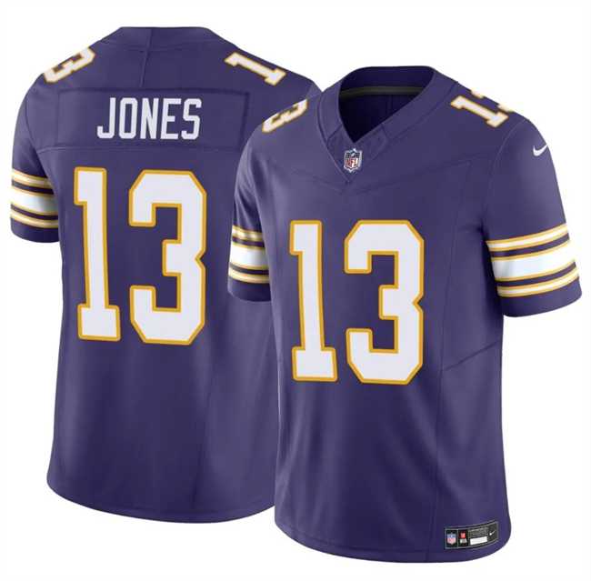 Mens Minnesota Vikings #13 Daniel Jones Purple 2023 F.U.S.E. Throwback Vapor Untouchable Limited Stitched Jersey